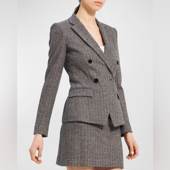 Theory DB Angled Abbot Knit Tan Multi Jacket + Dress - Picture 1 of 10